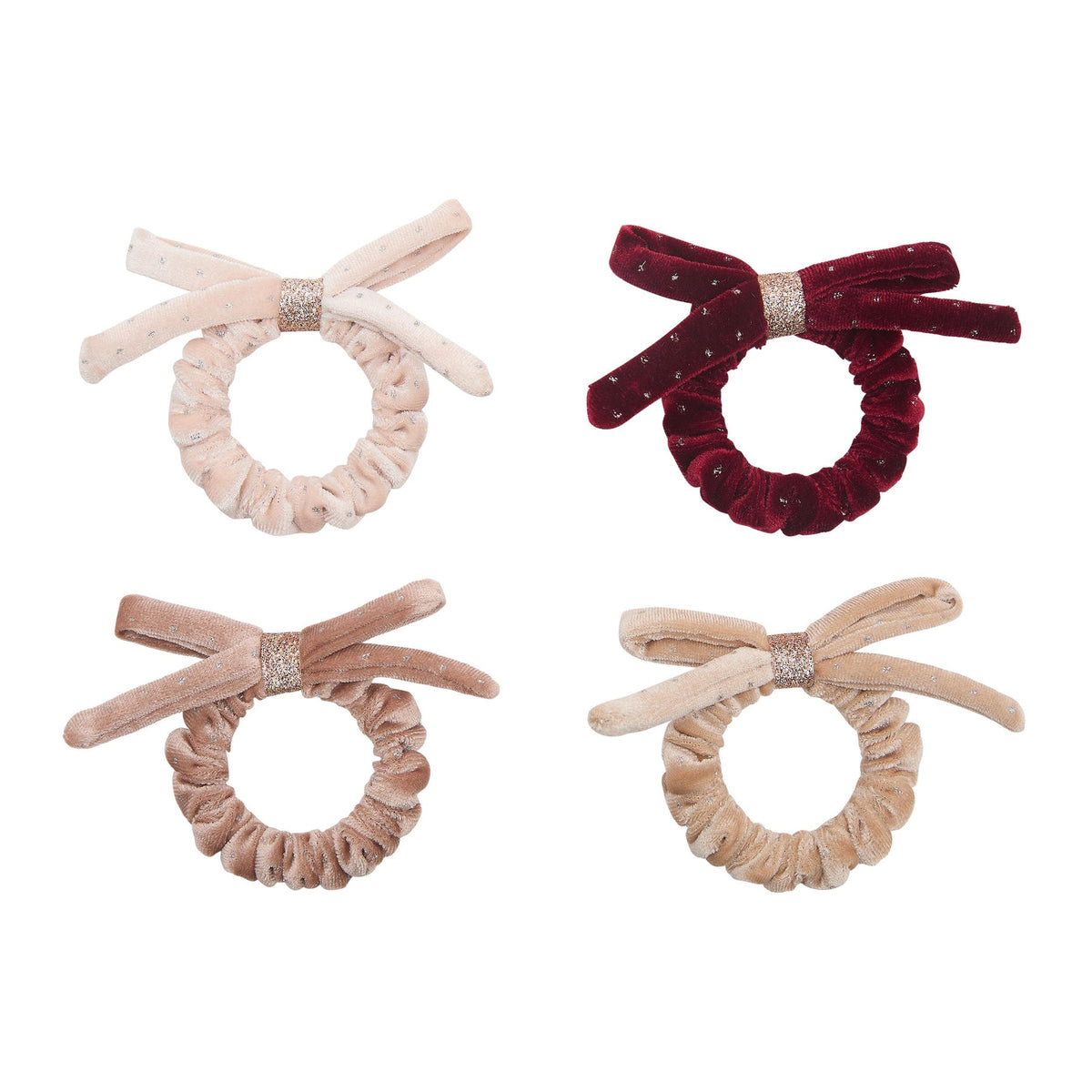 Mimi And Lula:VELVET BOW SCRUNCHIES