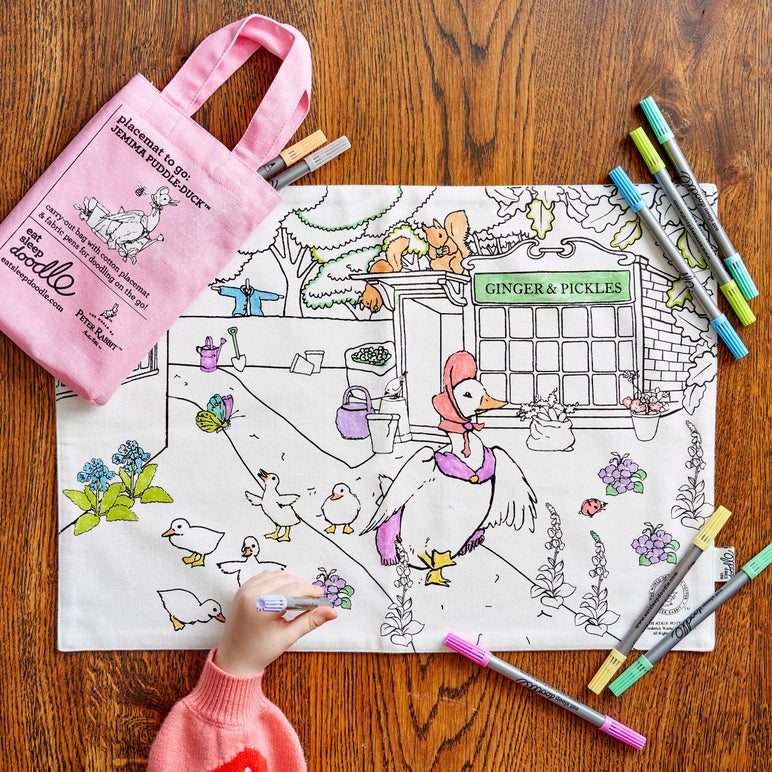 Eat Sleep Doodle Jemima Puddle-Duck™ Placemat To Go - Colouring Craft Kit