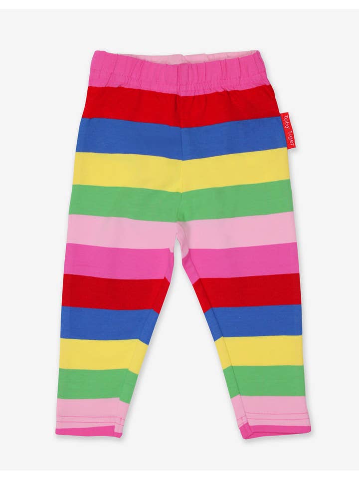 Toby Tiger - Organic Pink Multi Stripe Leggings
