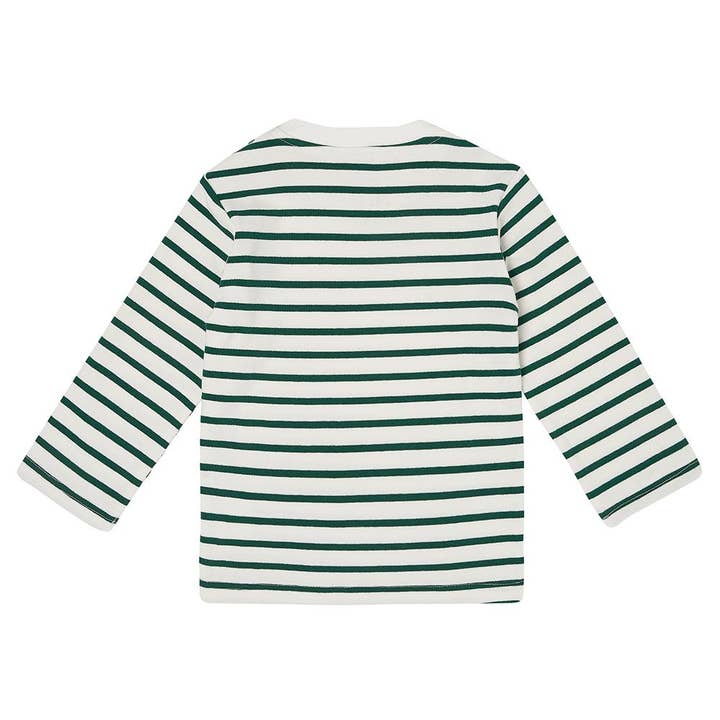 Dotty Dungarees Green Breton Stripe Top