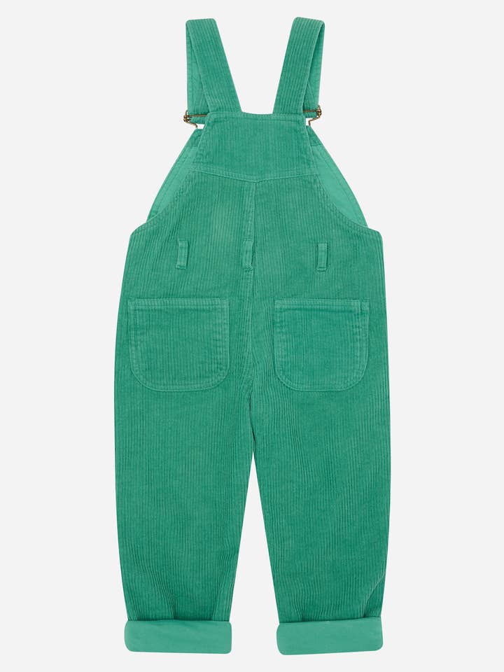 Dotty Dungarees Emerald Chunky Cord Dungarees
