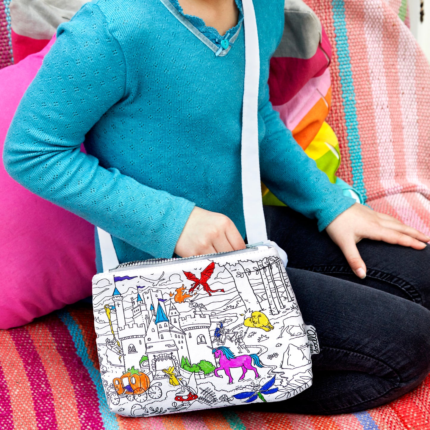Eat Sleep Doodle fairytales and legends crossbody bag
