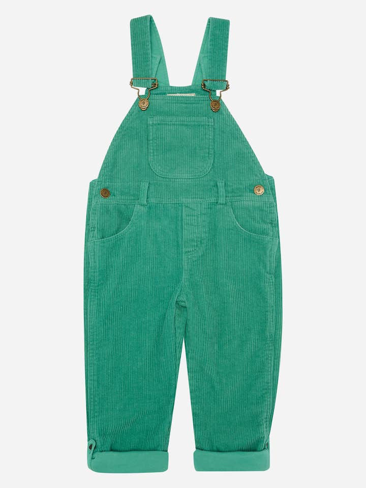Dotty Dungarees Emerald Chunky Cord Dungarees