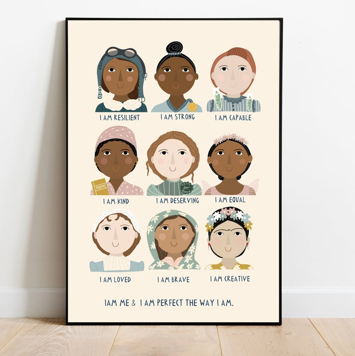 Abel and the Label - Inspiring Women Children's Affirmation Art Print Unframed: A4