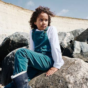 Dotty Dungarees Moss Green Corduroy Dungarees