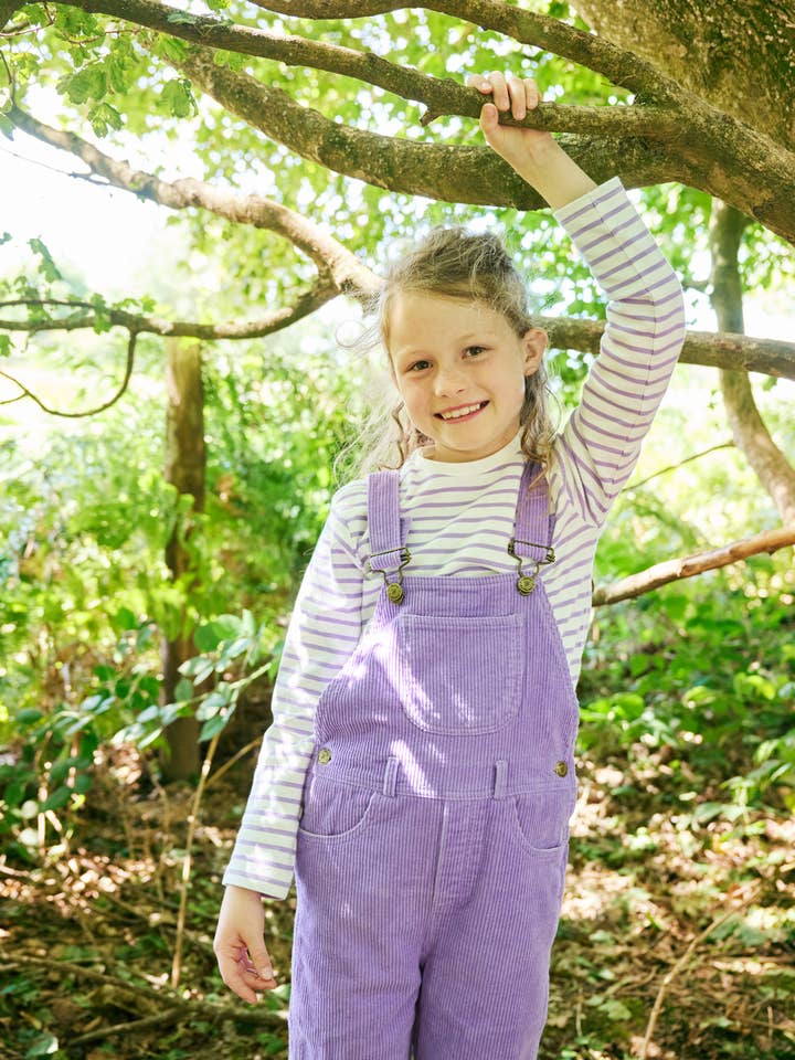 Dotty Dungarees Violet Chunky Cord Dungarees