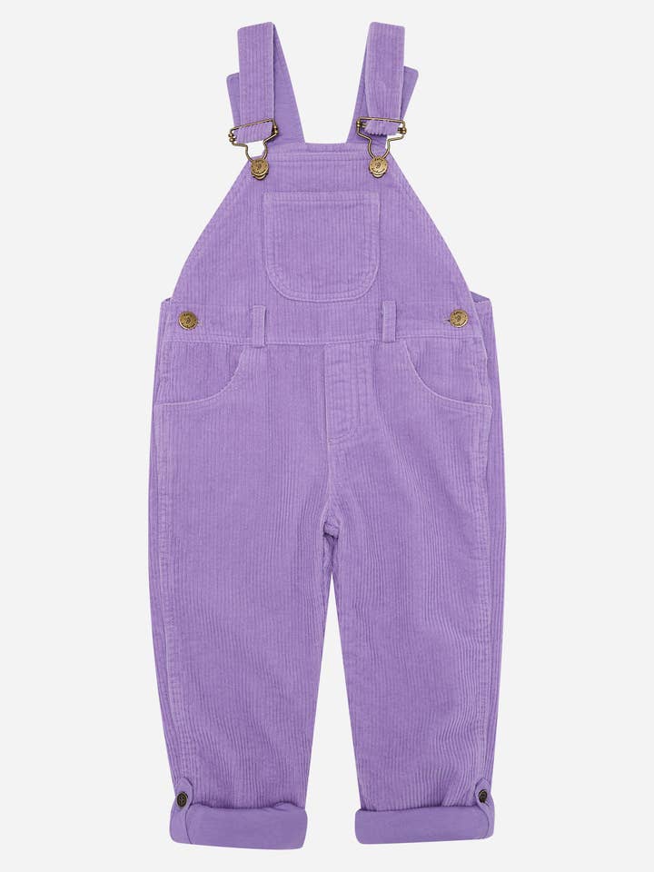 Dotty Dungarees Violet Chunky Cord Dungarees