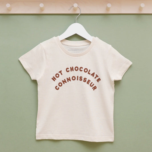 Alphabet Bags - Hot Chocolate Connoisseur - Kid's Tee - Natural Fleck