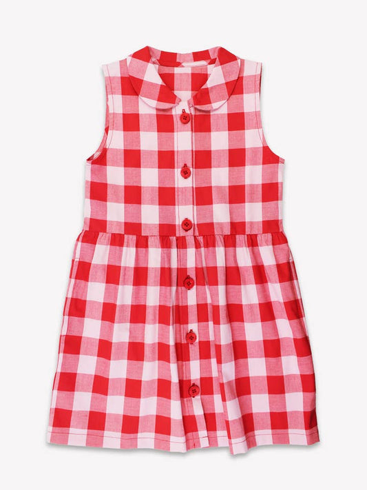 Toby Tiger Organic Red Gingham Woven Dress