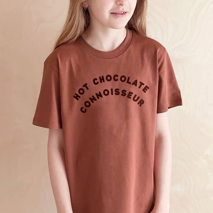 Alphabet Bags: Hot Chocolate Connoisseur Kids Tee - Warm Brown