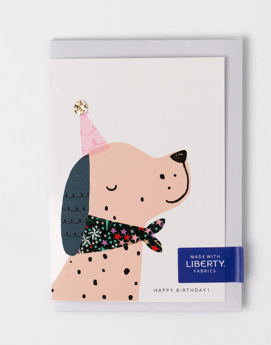 The Charming Press - Liberty Spotty Dog Birthday Card - Adelajda's Wish