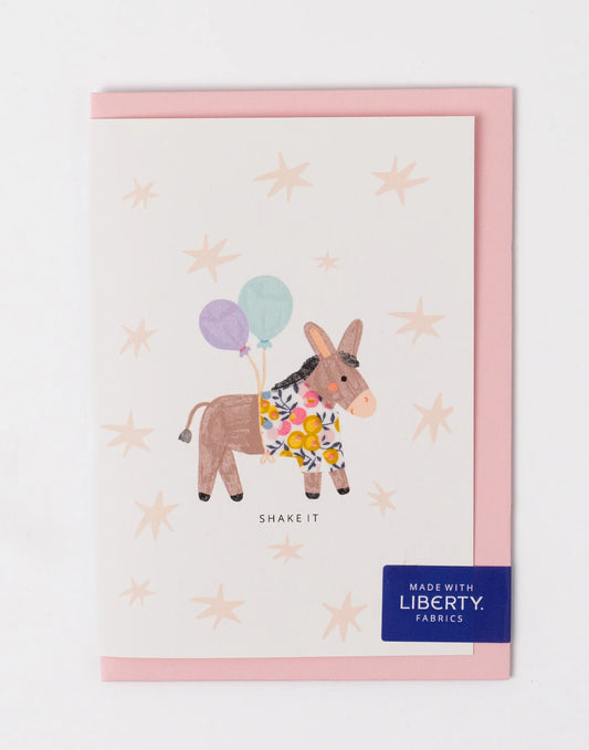 The Charming Press - Liberty Donkey Birthday Card - Wiltshire Bud