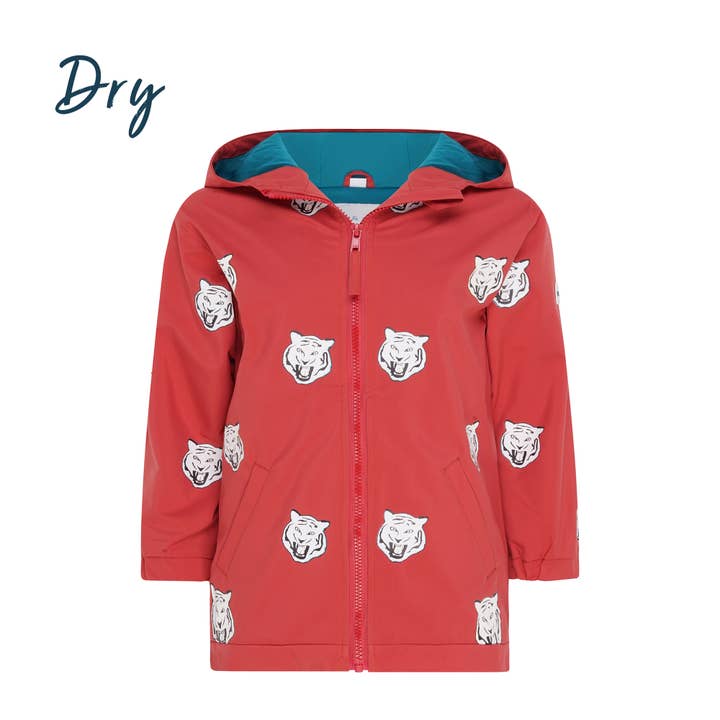 Holly & Beau Tiger Colour Changing Kids Raincoat