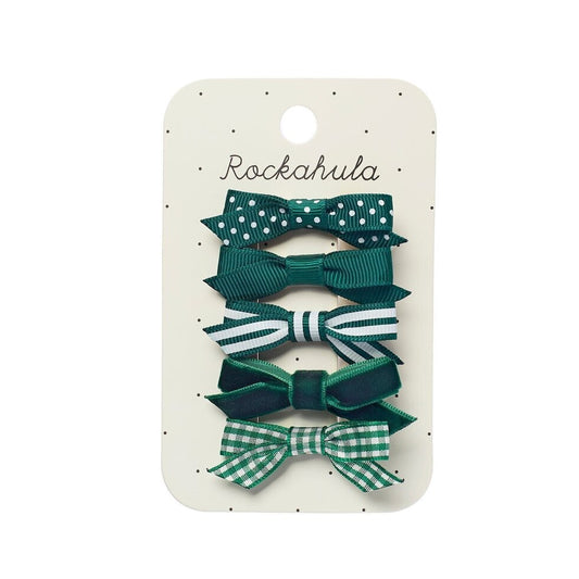 Rockahula: School Bow Clip Set Green