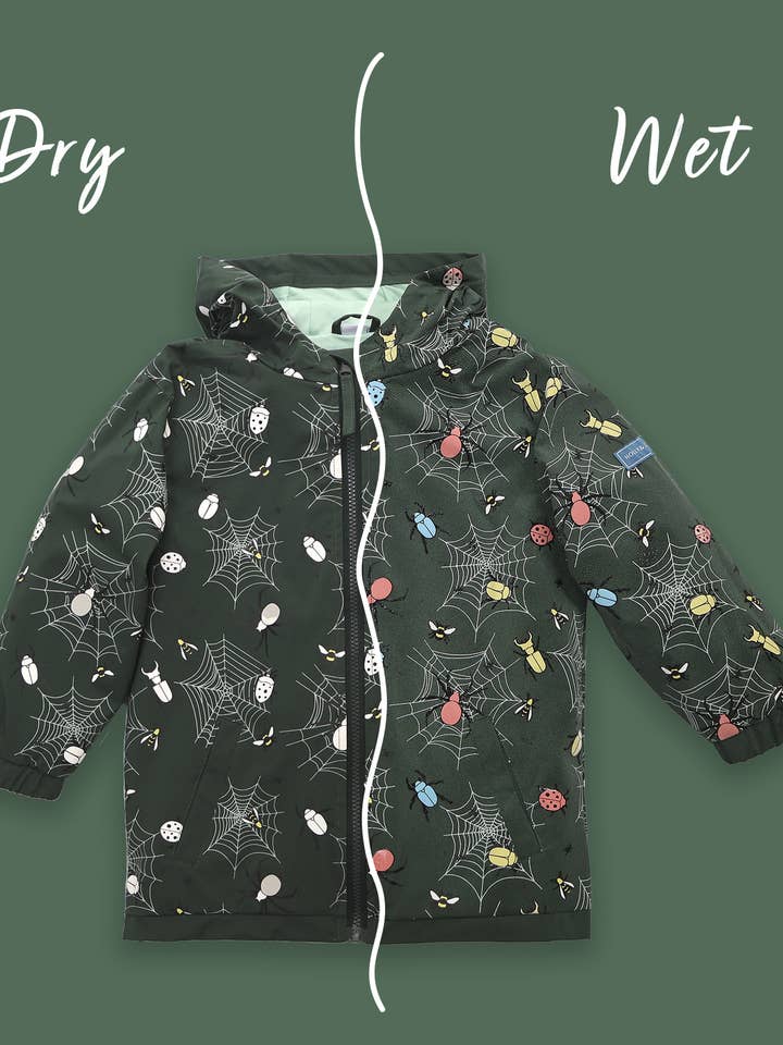 Holly & Beau: Green Bugs Colour Changing Raincoat