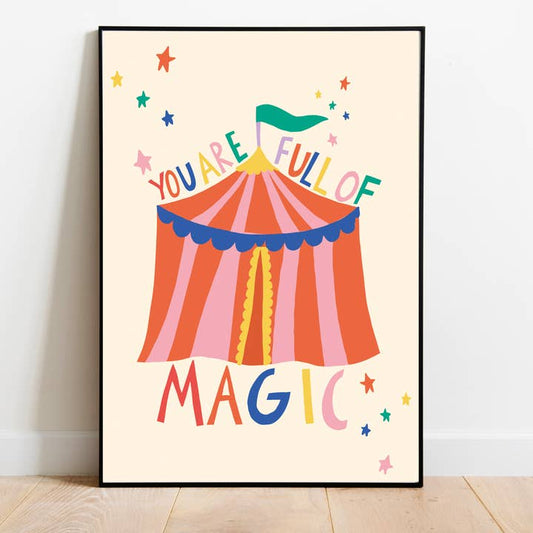 Abel and the Label - Circus Positive Quote Art Print Unframed: A4