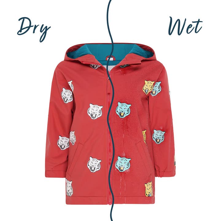 Holly & Beau Tiger Colour Changing Kids Raincoat