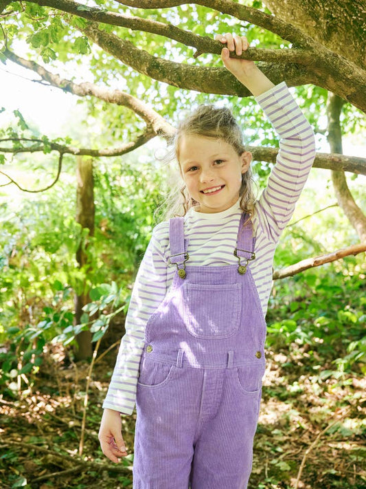 Dotty Dungarees Violet Chunky Cord Dungarees