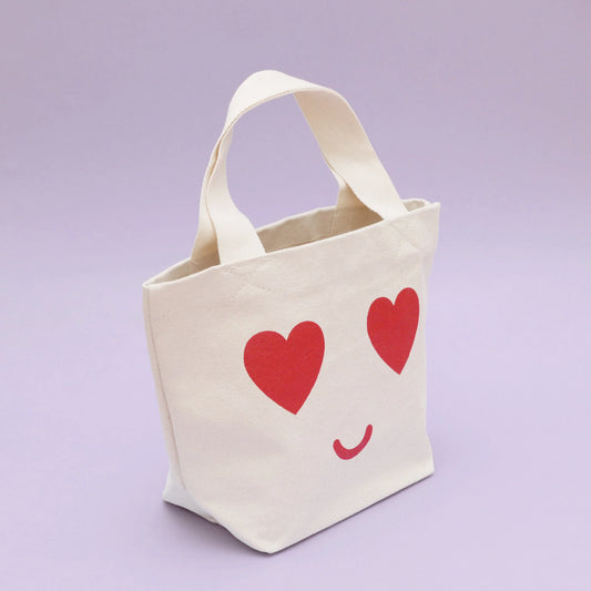 Alphabet Bags - Heart Eyes - Little Canvas Bag